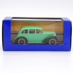 LA VOITURE DES GANGSTERS, DE TINTIN EN AMÉRIQUE (TURQUOISE) - 1/43ème en boite