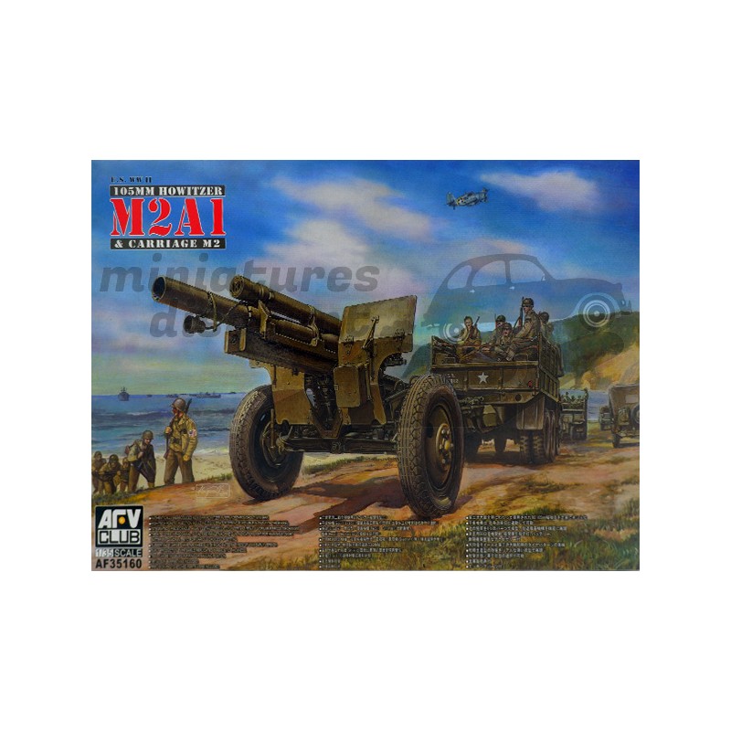 105MM HOWITZER M2A1 & CARRIAGE M2- MAQUETTE AFV CLUB AF35160 (A PEINDRE) - AFV CLUB - 1/35ème en boite