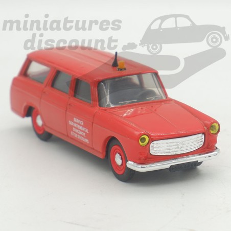 PEUGEOT 404 BREAK SDIS POMPIERS (ROUGE) - SOLIDO - 1/43ème en boite