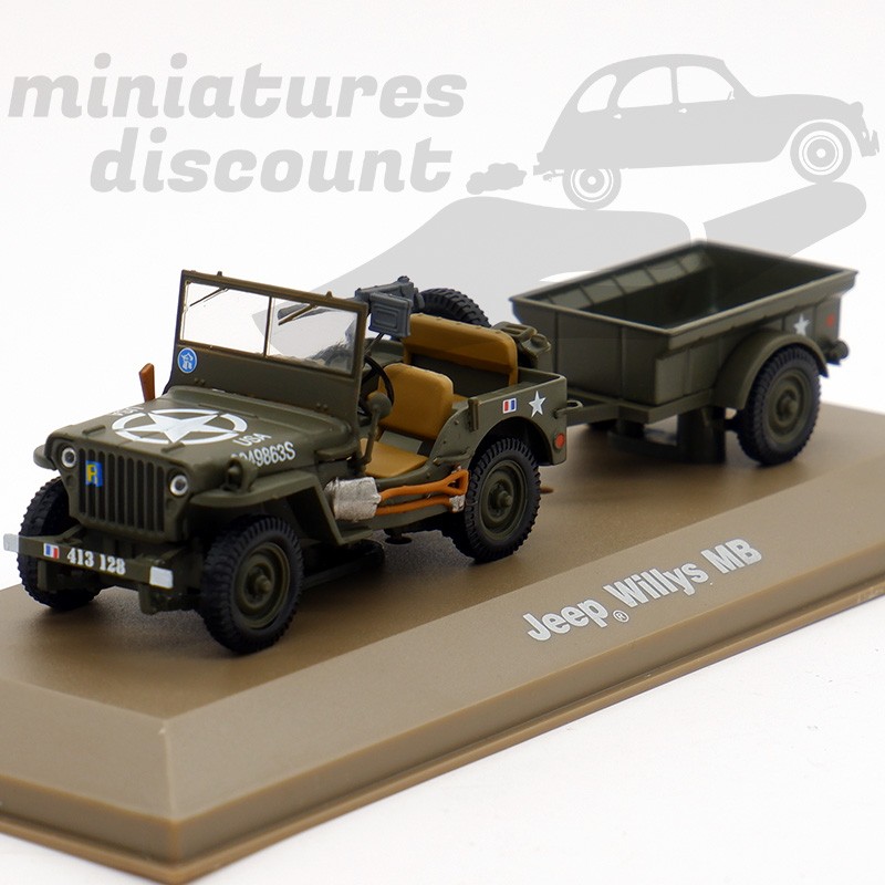 ANCIEN SOLIDO JEEP Willys Pompier Avec Remorque N°3304 EUR 1,00
