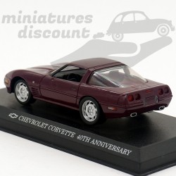 CHEVROLET CORVETTE 40ÈME ANNIVERSAIRE MINICHAMPS (ROUGE FONCÉ) - MINICHAMPS - 1/43ème en boite