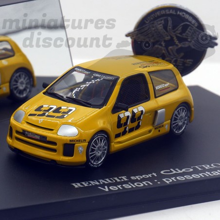 RENAULT SPORT CLIO TROPHY (JAUNE) - UNIVERSAL HOBBIES - 1/43ème en boite