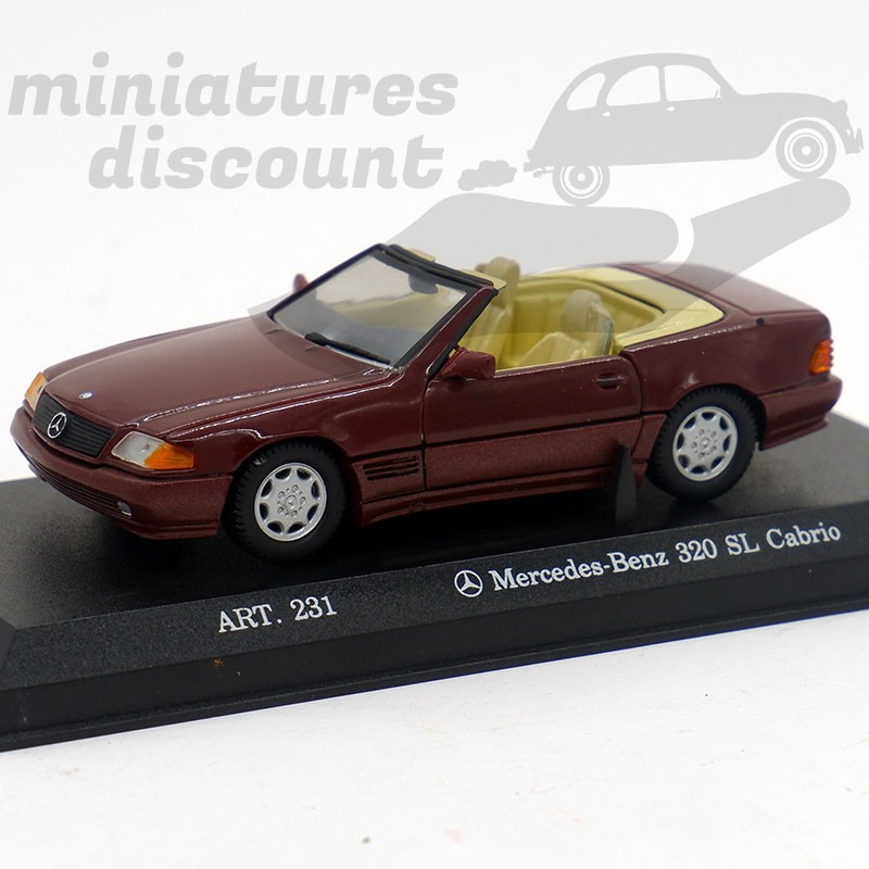 MERCEDES BENZ 320 SL CABRIOLET (ROUGE FONCÉ) - 1/43ème en boite