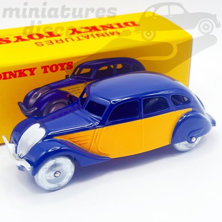 Peugeot 402 Taxi (bleu et jaune) - Dinky Toys (Repro) - 1/43ème en boite