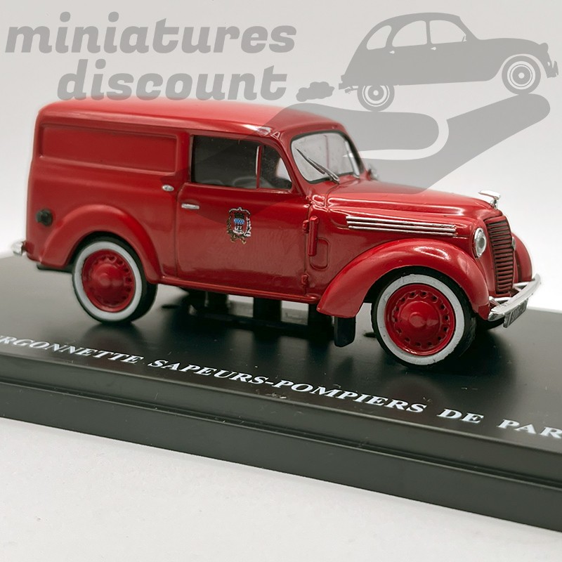 RENAULT JUVAQUATRE FOURGONNETTE SAPEURS-POMPIERS DE PARIS (ROUGE) - 1/43ème sous blister