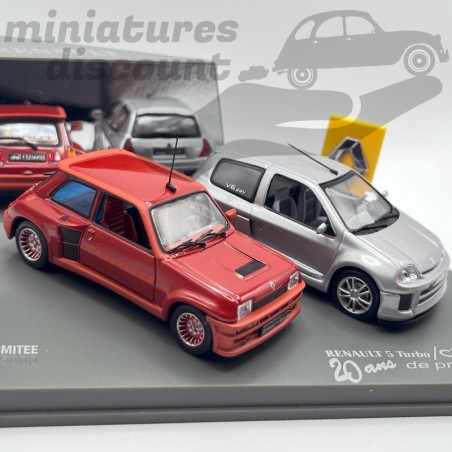 Renault 5 Turbo / Clio V  24V - Série limitée - 20 ans de propulsion - 1/43ème en boite
