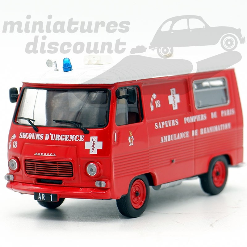 Peugeot J7 Ambulance De Réanination Paris Pompier 1/43 Collection