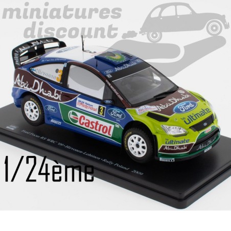Ford Focus RS WRC '09 - Hirvonen-Lehtinen Rally de Pologne en 2009 - 1/24eme sous blister avec revue
