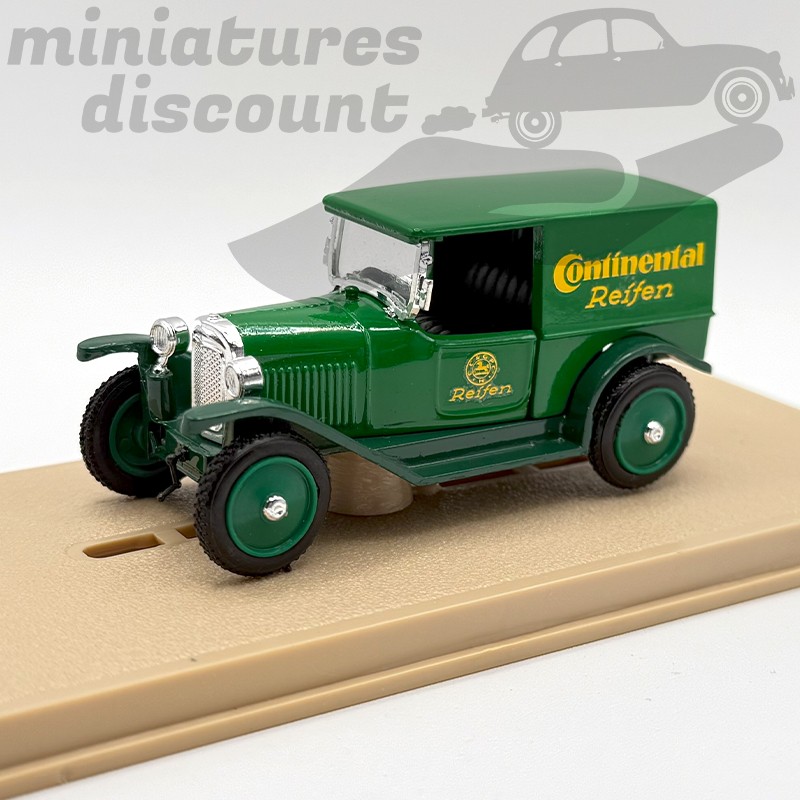 OPEL LAUBFROSCH CAMIONNETTE 1925 " PNEUS CONTINENTAL " (VERT FONCÉ) - ELIGOR - 1/43ème en boite