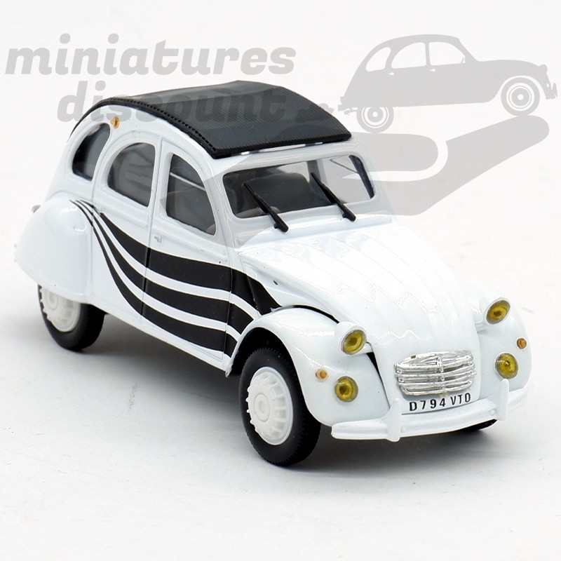 Citroën 2cv Blanc et Noir  - Norev - 1/43ème en blister
