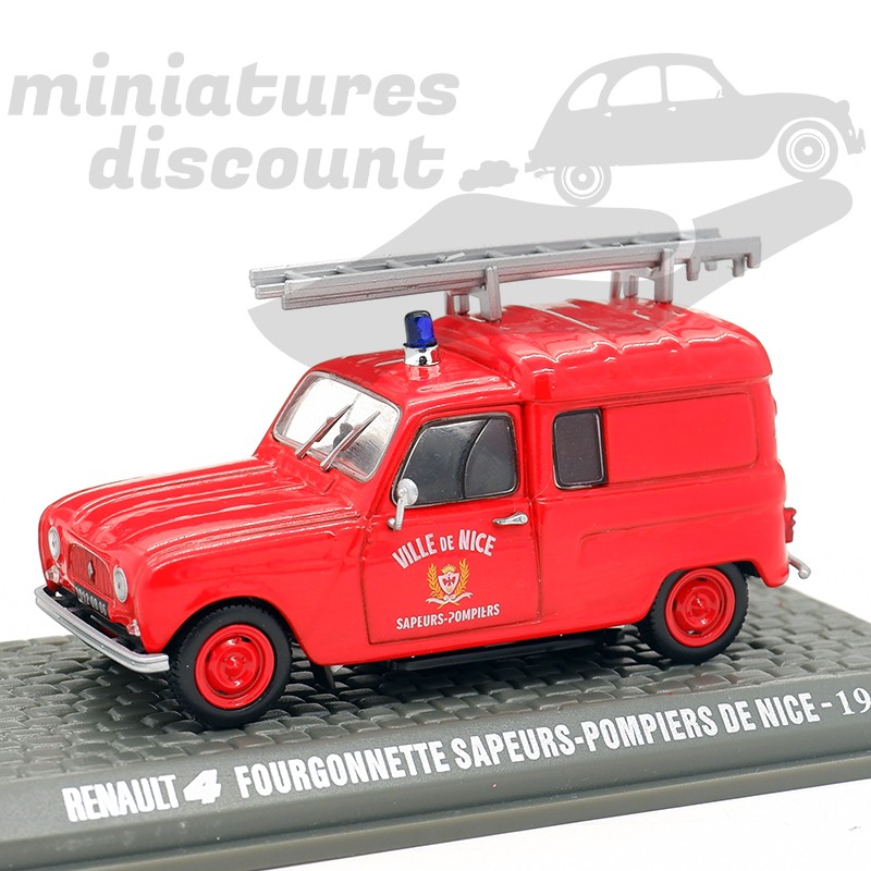 RENAULT 4 FOURGONNETTE SAPEURS POMPIER DE NICE 1965 (ROUGE) - 1/43ème en boite