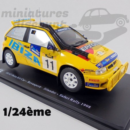 Seat Ibiza Kit Car Rovanpera et Silander - Rallye Safari 1998 - 1/24ème en blister