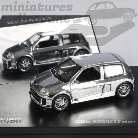RENAULT CLIO SPORT V6 MILLÉNIUM -SÉRIE LIMITÉE (ARGENT/ALUMINIUM) - UNIVERSAL HOBBIES - 1/43ème en boite