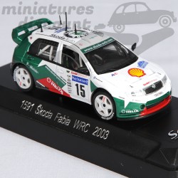 SKODA FABIA WRC 2003 (BLANC VERT) - 1/43ème en boite