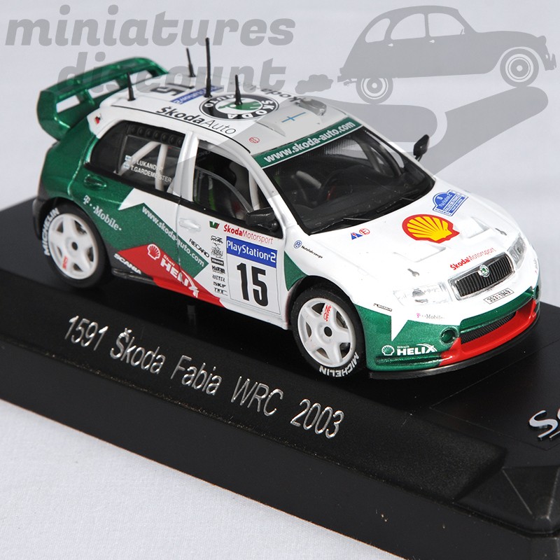 SKODA FABIA WRC 2003 (BLANC VERT) - 1/43ème en boite