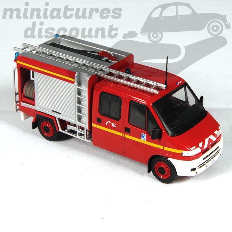 Miniature Miniacars 1/43 - Citroën Jumper 1999 Pompiers Minibus - Modèle Résine