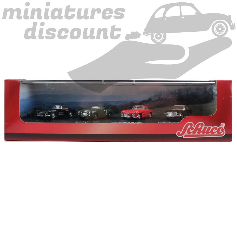COFFRET DE 4 VÉHICULES AU MERCEDES 300SL (NOIR) - 1/72ème en boite