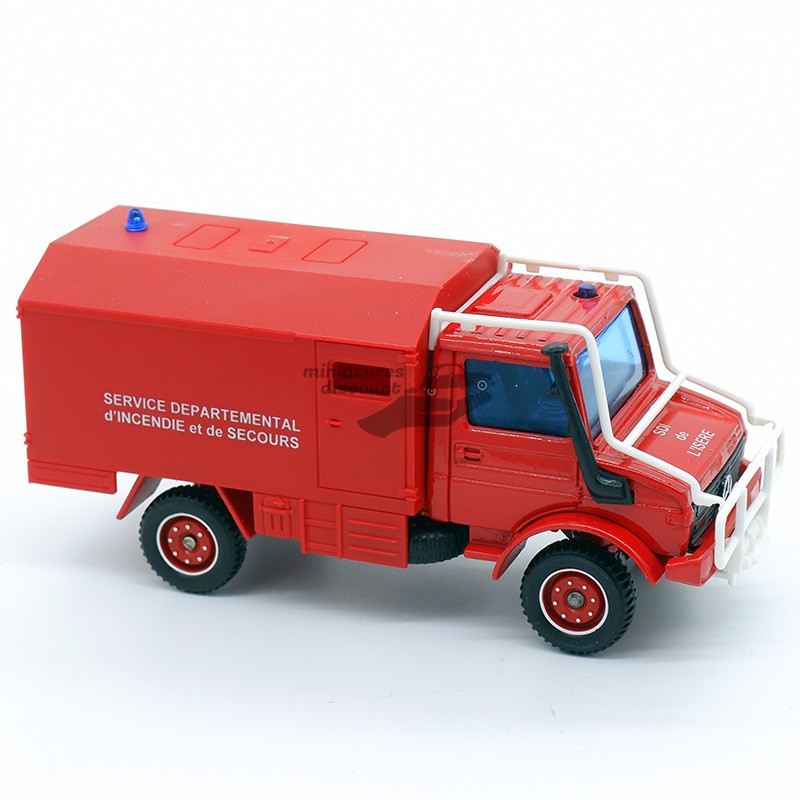 MERCEDES UNIMOG POMPIERS SDIS (ROUGE) - SOLIDO - 1/50ème en boite