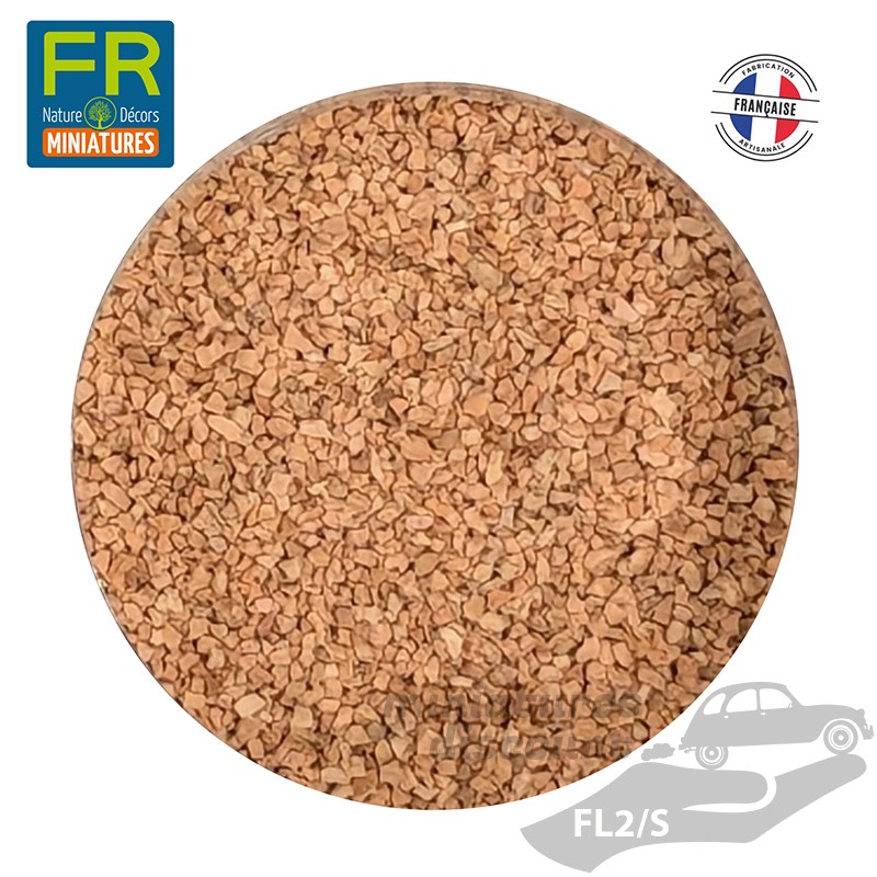 Flocage liège gravier grain moyen FL2/S - 200cc - FR Nature Décors miniatures