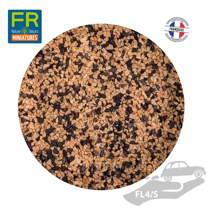 Flocage liège ballast chiné grain moyen FL4/S - 200cc - FR Nature Décors miniatures