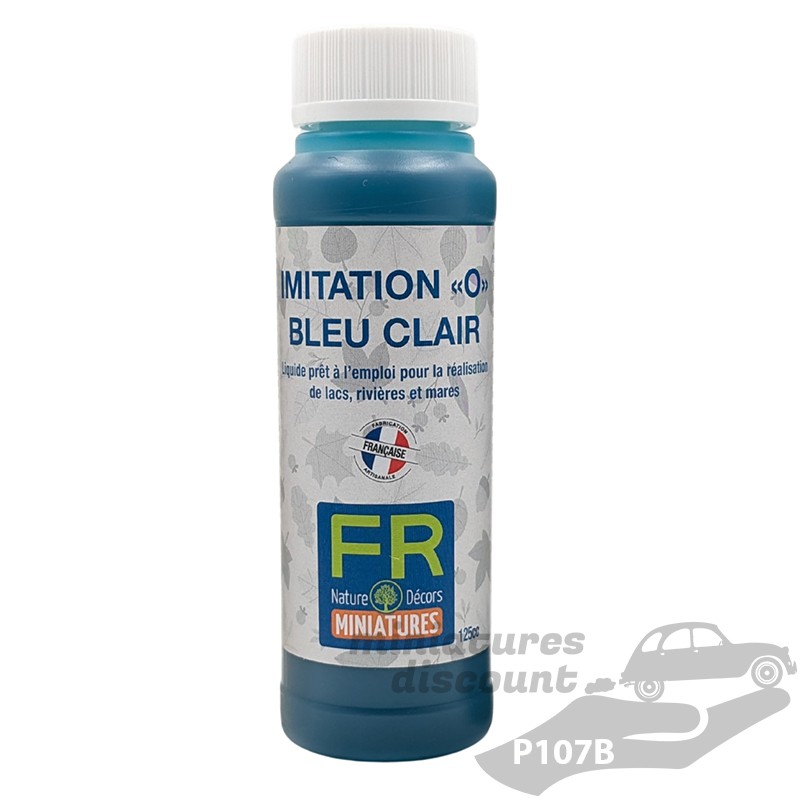 Flacon imitation eau "O" bleu 125cc P107B - FR Nature Décors miniatures