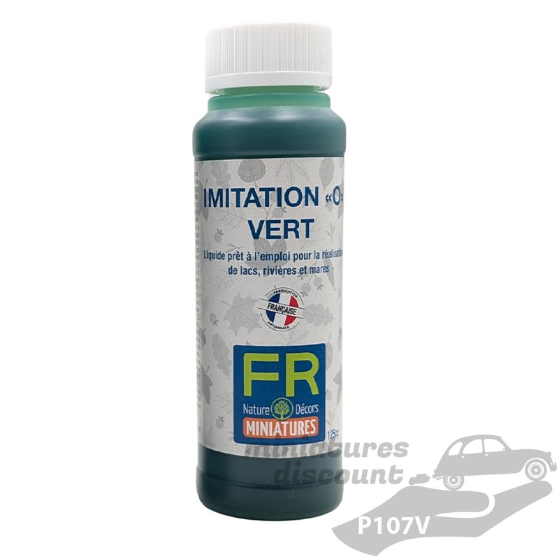 Flacon imitation eau "O" vert 125cc P107V - FR Nature Décors miniatures