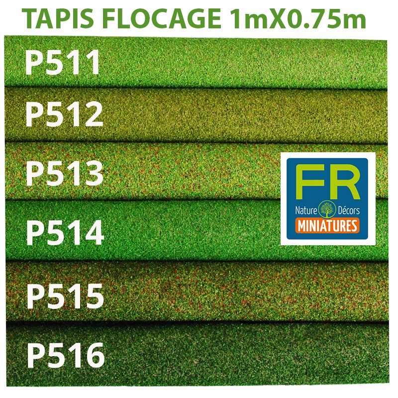 Papier Flocage bois Prairie fleurie vert moyen 1mx0.75m P514 - FR Nature Décors miniatures