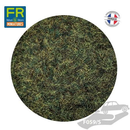 Flocage Herbe gazon HO chiné vert foncé/paille 3mm F060 200cc - FR Nature Décors miniatures
