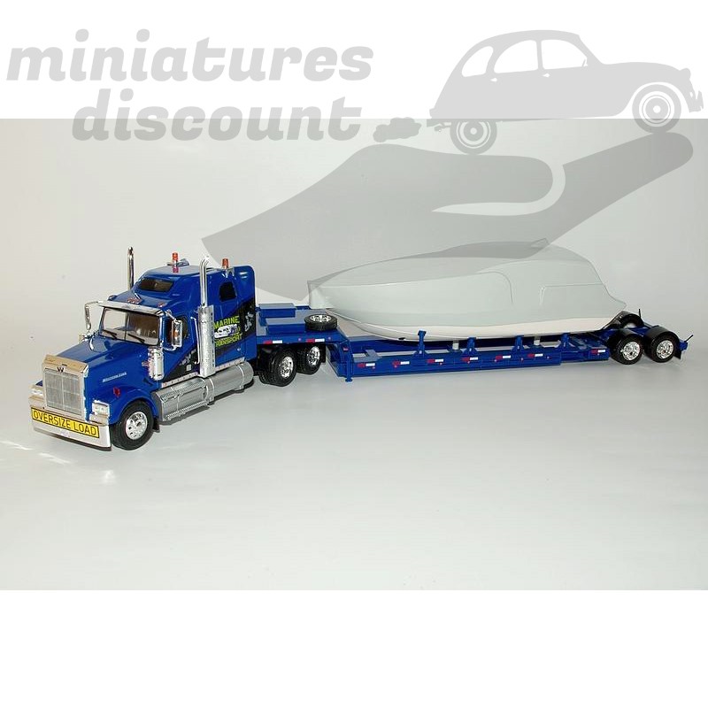 WERSTEN STAR SEMI REMORQUE TRANSPORTEUR DE BATEAUX (BLEU) - 1/43ème en boite
