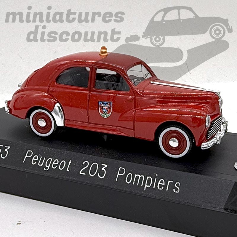 PEUGEOT 203 POMPIERS (ROUGE) - SOLIDO - 1/43ème en boite