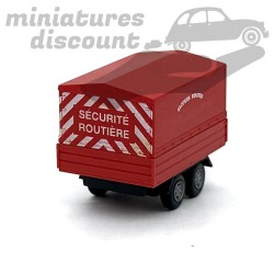 REMORQUE SECOURS ROUTIERS (ROUGE) - 1/87ème sans emballage