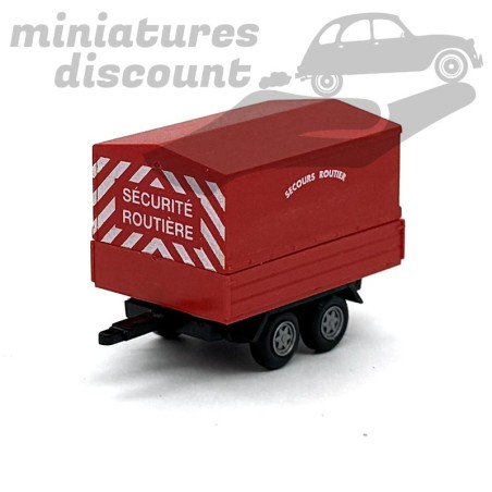 REMORQUE SECOURS ROUTIERS (ROUGE) - 1/87ème sans emballage