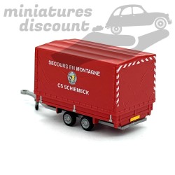 REMORQUE POMPIERS, SECOURS EN MONTAGNE, CS SCHIRMECK (ROUGE) - 1/87ème en boite
