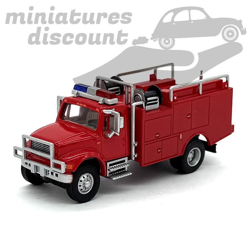 CAMION DE POMPIERS AMÉRICAIN, USA TYPE GMC "FIRE DEPARTMENT EQUIPMENT TRUCK RED TRUCK" (ROUGE) - SCHUCO - 1/87ème en boite