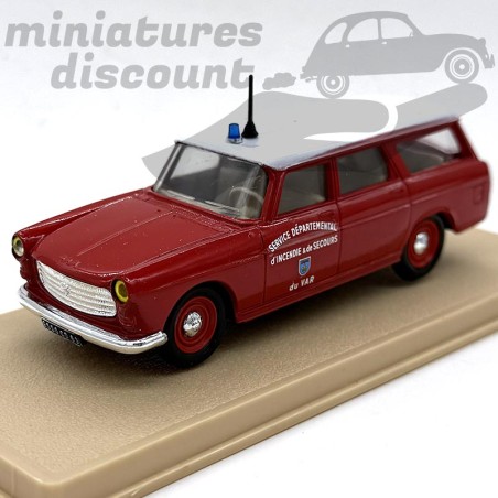 PEUGEOT 404 BREAK POMPIERS SDIS DU VAR (ROUGE) - ELIGOR - 1/43ème en boite