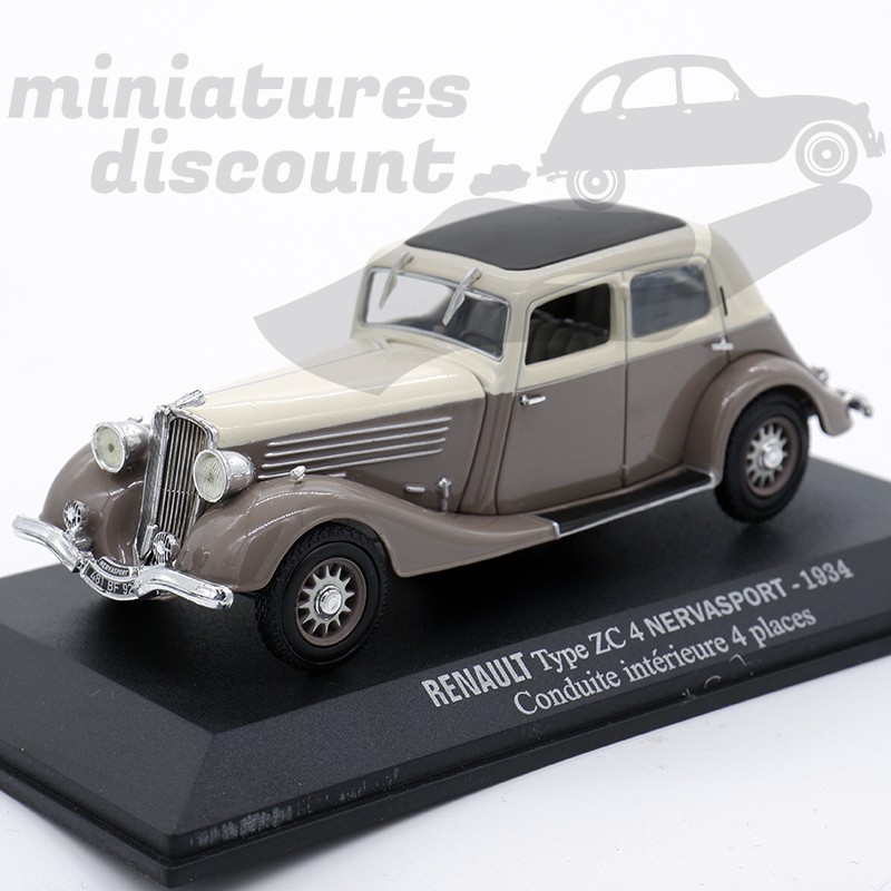 RENAULT TYPE ZC 4 NERVASPORT DE 1934 (GRIS/BLANC) - 1/43ème en boite