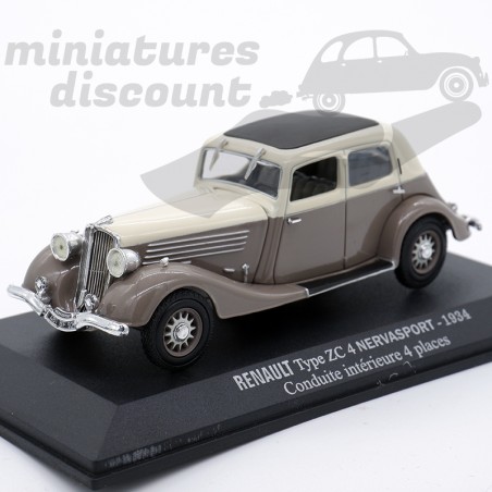 RENAULT TYPE ZC 4 NERVASPORT DE 1934 (GRIS/BLANC) - 1/43ème en boite